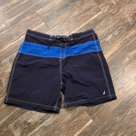 Nautica Swim Trunks Blue Black Size XXL - Picture 1 of 6